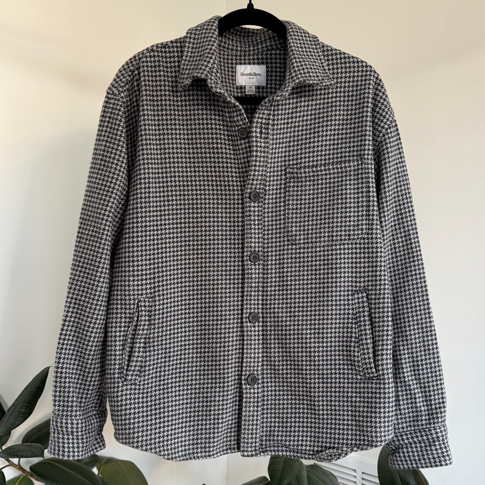 Goodfellow & Co Men's Gray Houndstooth Shirt Jacket